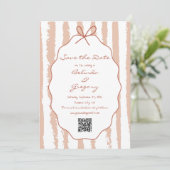 Whimsical Stripes Handwritten Painted Wedding Save The Date (Staand voorkant)