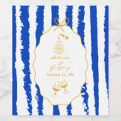 Whimsical Stripes Handwritten Painted Wedding Wijn Etiket (Enkel label)
