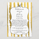 Whimsical Stripes Handwritten Wedding Itinerary Programmakaart (Voorkant)