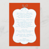 Whimsical Stripes Handwritten Wedding Itinerary Programmakaart (Achterkant)