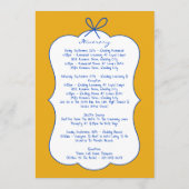 Whimsical Stripes Handwritten Wedding Itinerary Programmakaart (Achterkant)