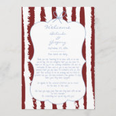 Whimsical Stripes Handwritten  Wedding Itinerary  Programmakaart (Voorkant)
