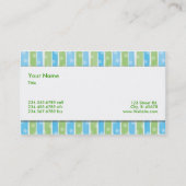 Whimsical Stripes visitekaartje blauw groen 2 (Achterkant)