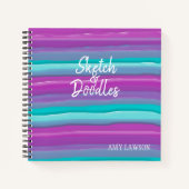 Whimsical Stripes Waterverf Custom Notitieboek (Voorkant)