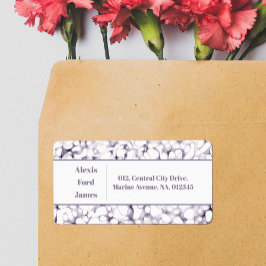 Whimsical Strokes Paarse Pen Doodles Adreslabel Etiket