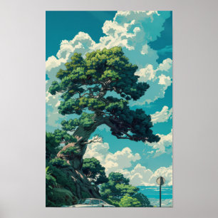 Whimsical Studio Ghibli Geïnspireerd Boom en Fox P Poster