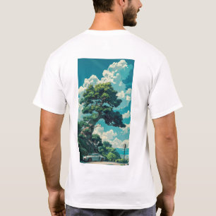 Whimsical Studio Ghibli Geïnspireerde Boom en Spar T-shirt