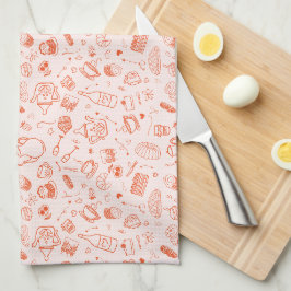 Whimsical Style Tea Party Doodle Theedoek