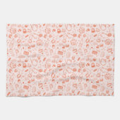 Whimsical Style Tea Party Doodle Theedoek (Horizontaal)