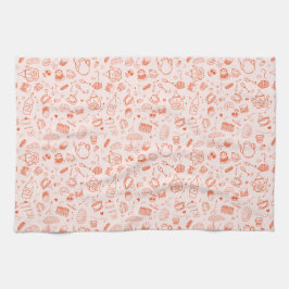 Whimsical Style Tea Party Doodle Theedoek