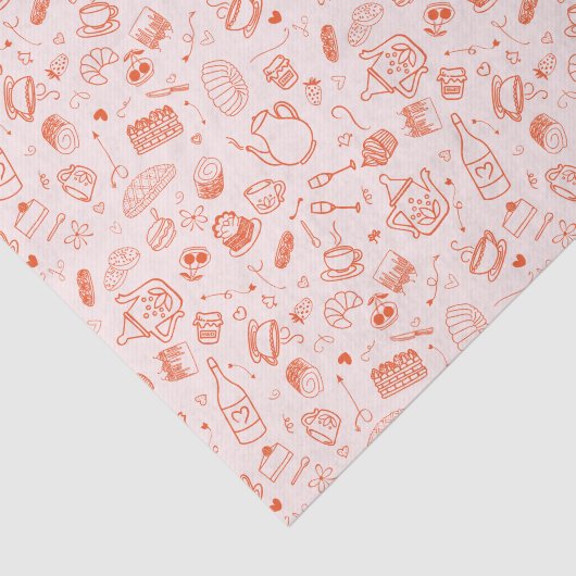 Whimsical Style Tea Party Doodle Tissuepapier (Detail)