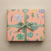 Whimsical Succulent Wrap: de gloed van je cadeau Inpakpapier Vel