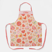Whimsical Sugar Cookie Heart Design in het roze Schort (Voorkant)