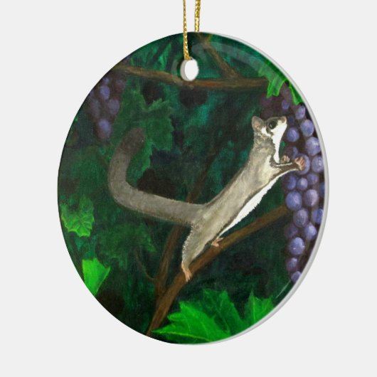 Whimsical Sugar Glider in Grape Vines Keramisch Ornament (Links)