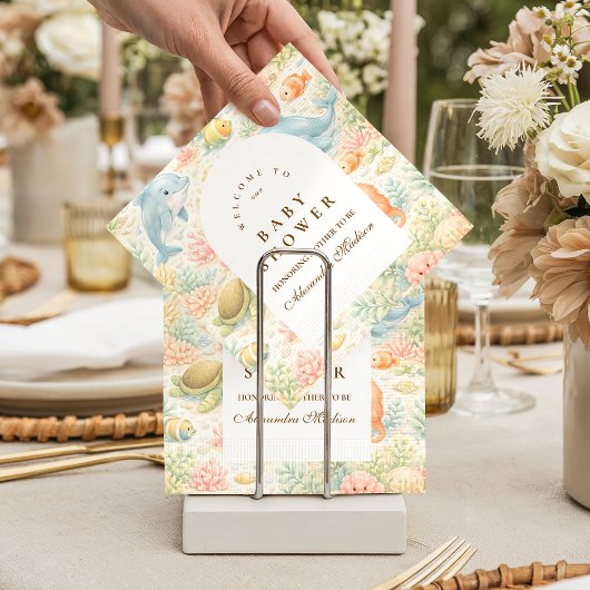 Whimsical Summer Animals Baby Shower Servet