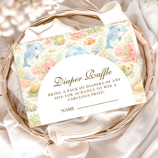 Whimsical Summer Animals Diapper Raffle Informatiekaartje