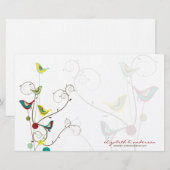 Whimsical Summer Birds Swirls Moderne Natuur Vines Briefpapier (Voorkant / Achterkant)