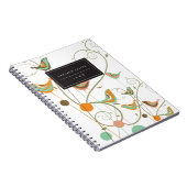 Whimsical Summer Birds Swirls Moderne Natuur Vines Notitieboek (Rechterzijde)