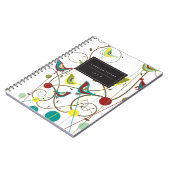 Whimsical Summer Birds Swirls Moderne Natuur Vines Notitieboek (Linkerzijde)