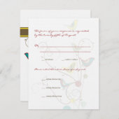 Whimsical Summer Birds & Swirls Wedding RSVP Card (Voorkant / Achterkant)