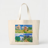 Whimsical Summer Countryside Grote Tote Bag (Voorkant)