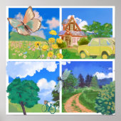 Whimsical Summer Countryside Poster (Voorkant)