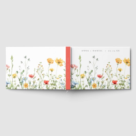 Whimsical Summer Floral Wedding Gastenboek (Volledig)