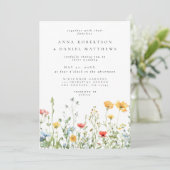 Whimsical Summer Floral Wedding Kaart (Staand voorkant)