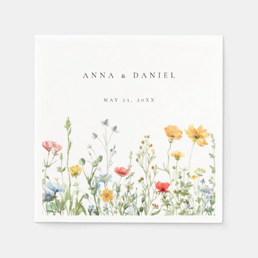 Whimsical Summer Floral Wedding Servet (Voorkant)