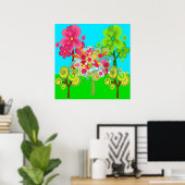 Whimsical Summer Lollipop Tree Colorful Forest Poster (Thuiskantoor)