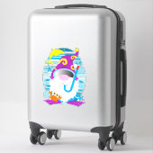 Whimsical Summer Snorkel Gnome Sticker (Koffer)
