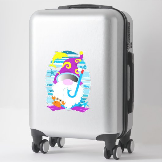 Whimsical Summer Snorkel Gnome Sticker (Koffer)