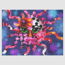 Whimsical Sun Face Zodiac Paarse Roze Decoupage Tissuepapier
