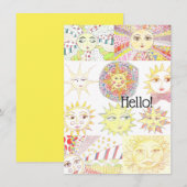 Whimsical Sun - Flat Card Bedankkaart (Voorkant / Achterkant)
