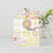 Whimsical Sun - Flat Card Bedankkaart (Staand voorkant)