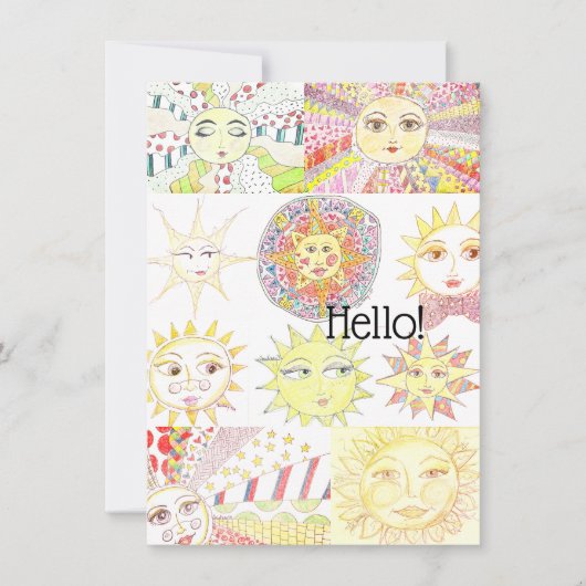 Whimsical Sun - Flat Card Bedankkaart (Voorkant)