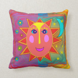 Whimsical Sun Moon en Stars Pillow Kussen