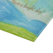 Whimsical Sun Watercolor "Have a Bright Day" Snijplank (Hoek)