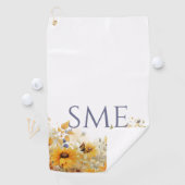Whimsical Sunflower Meadow Monogram – Golfhanddoek (Insitu)