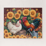 Whimsical Sunflower Rooster Legpuzzel<br><div class="desc">Whimsical Sunflower Rooster
Art/illustration
colorful
customizable</div>