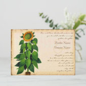Whimsical Sunflower Weddenschap Ivory Kaart (Staand voorkant)