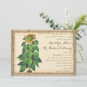 Whimsical Sunflower Weddenschap Ivory Kaart (Staand voorkant)