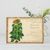 Whimsical Sunflower Weddenschap Kaart (Staand voorkant)