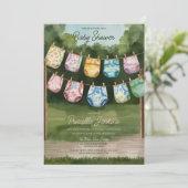 Whimsical Sunny Day Luier Baby shower Kaart (Staand voorkant)