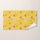 Whimsical Sunny Honeycomb & Wildflower Hand Towel  Handdoek (Handdoek)