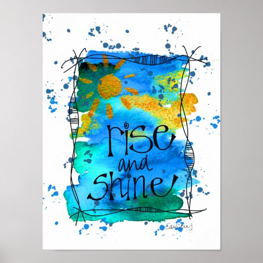 Whimsical Sunrise Waterverf Poster (Voorkant)