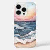 Whimsical Sunset Ocean Waves en Strandtafereel Case-Mate iPhone Case (Achterkant)
