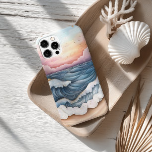 Whimsical Sunset Ocean Waves en Strandtafereel iPhone 16 Pro Hoesje