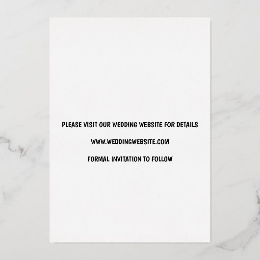 Whimsical Sunset Photo Wedding Save the Date Folie Uitnodiging (Achterkant)