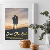 Whimsical Sunset Photo Wedding Save the Date Folie Uitnodiging